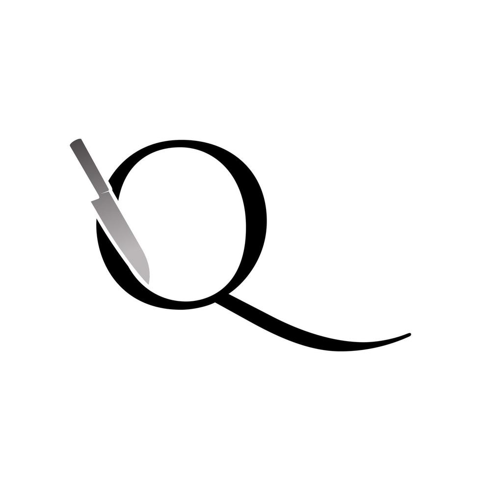 Initial Q Cooking Knife vector