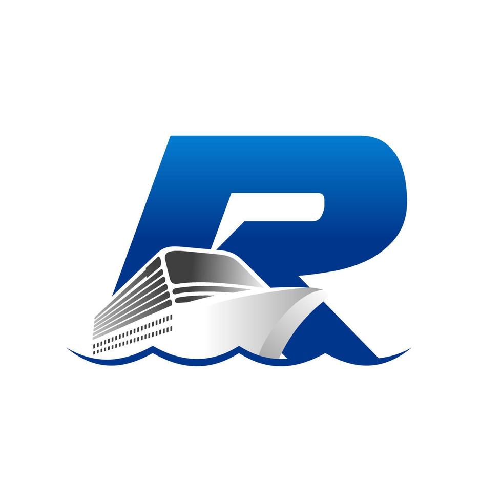 Initial R Cruise Ship vector