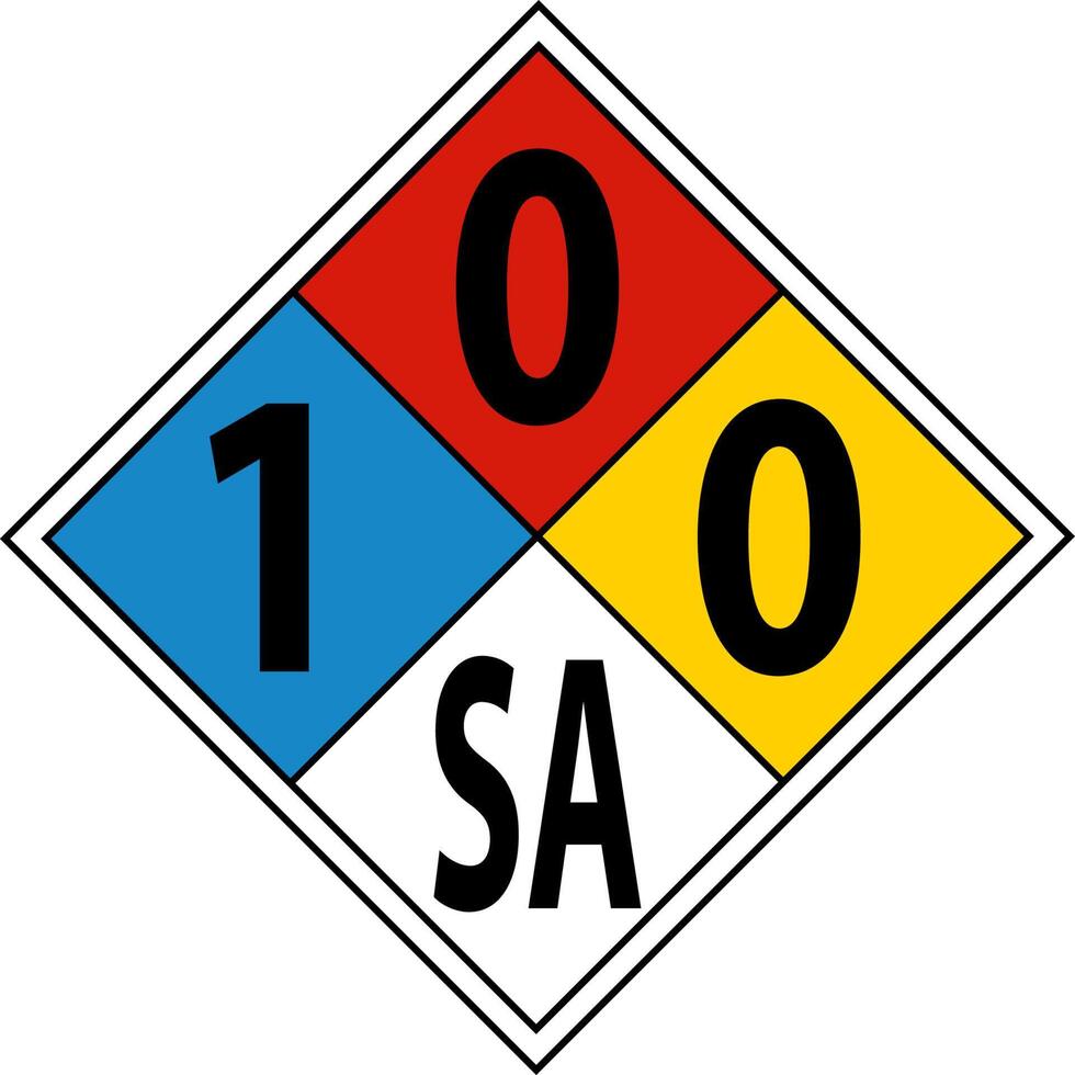 NFPA Diamond 1-0-0-SA Sign On White Background vector