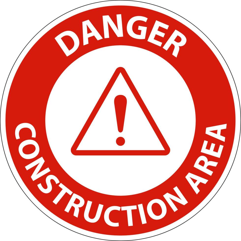 Danger Construction Area Symbol Sign On White Background vector