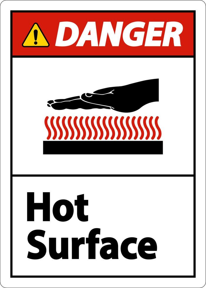 Danger Hot Surface Symbol Sign On White Background vector