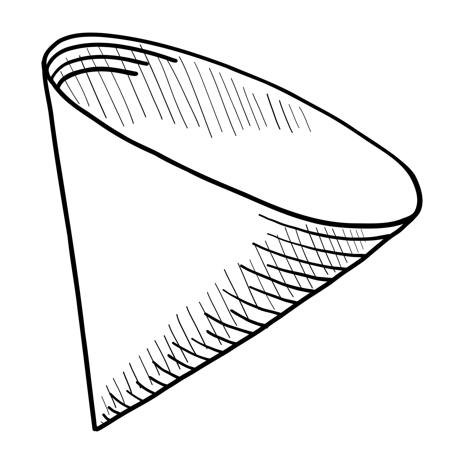 VECTOR ILLUSTRATION OF A PAPER COFFEE FILTER ISOLATED ON A WHITE