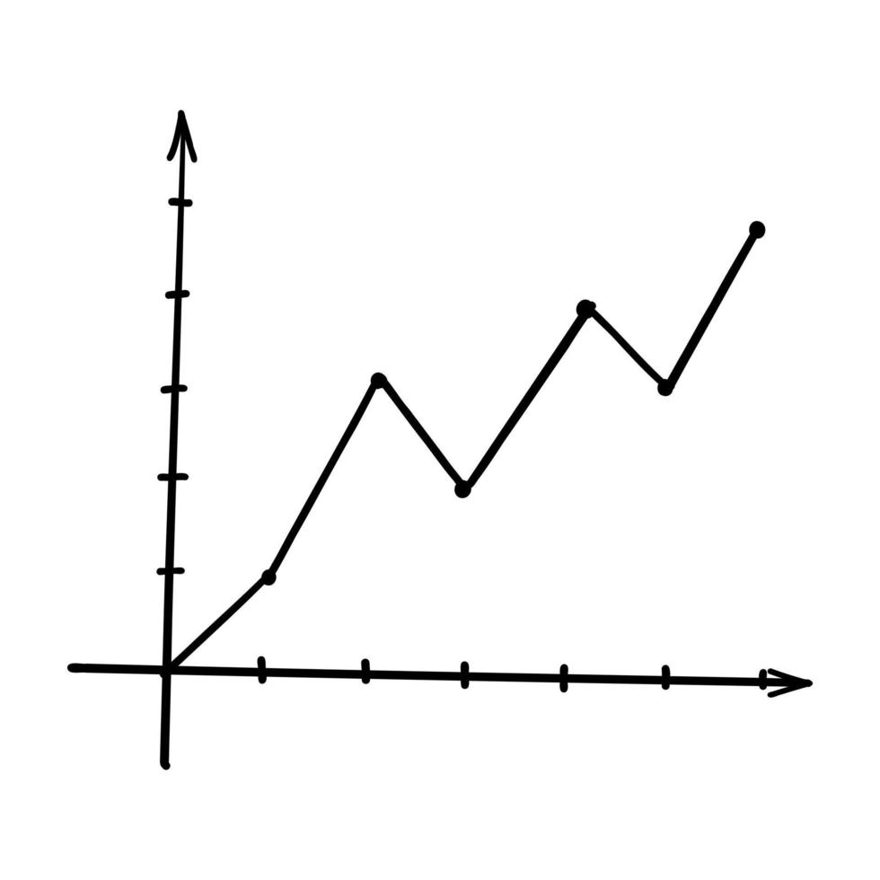 VECTOR ILLUSTRATION OF A GRAPH ISOLATED ON A WHITE BACKGROUND. DOODLE DRAWING BY HAND