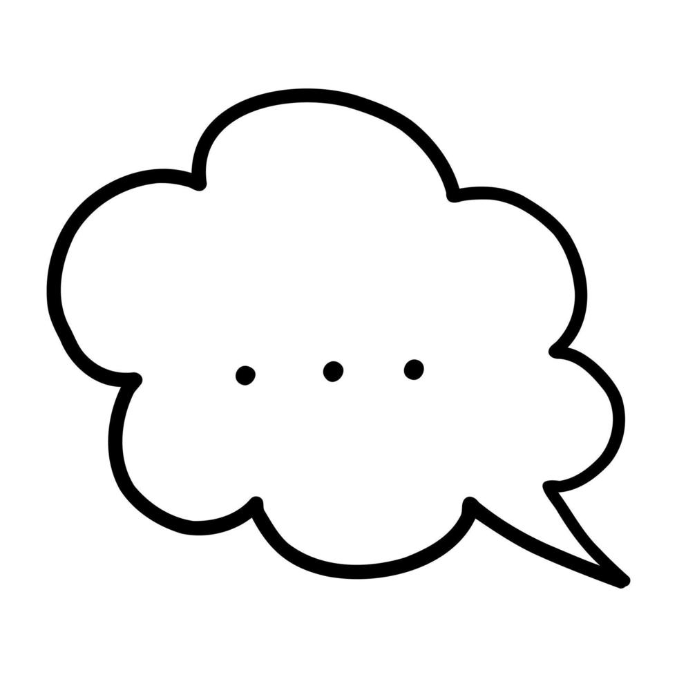 VECTOR ILLUSTRATION OF AN ISOLATED ELLIPSIS ICON ON A WHITE BACKGROUND. DOODLE DRAWING BY HAND