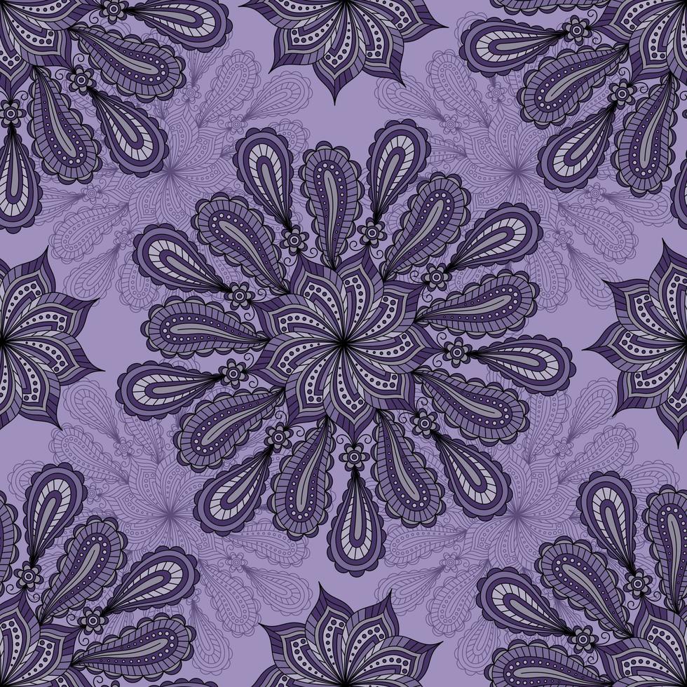 PURPLE SEAMLESS VECTOR BACKGROUND WITH PAISLEY ORNAMENT