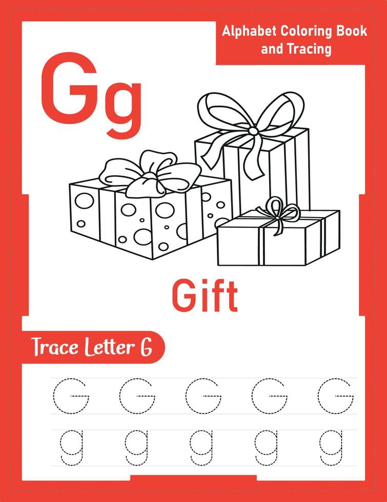 Alphabet Letter Tracing Worksheet For Kids vector