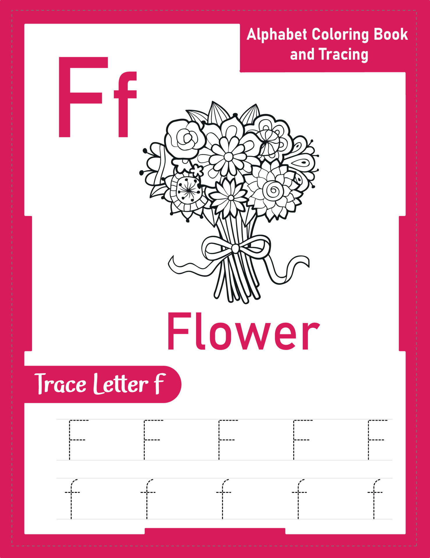 Alphabet Letter Tracing Worksheet For Kids 9396024 Vector Art at Vecteezy