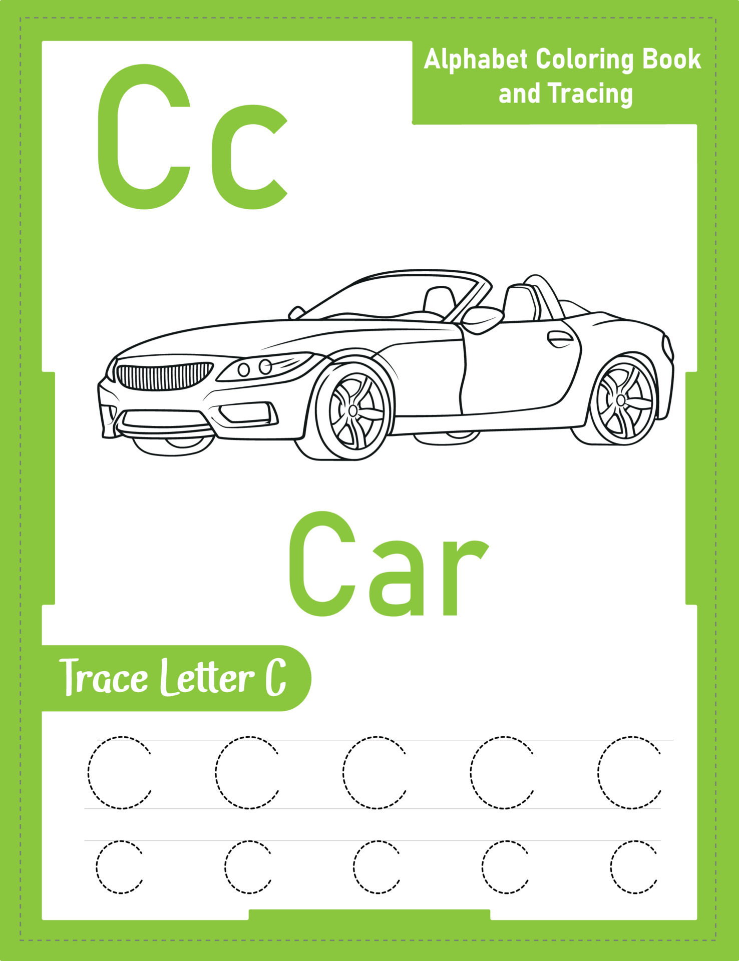 Alphabet Letter Tracing Worksheet For Kids 9396025 Vector Art at Vecteezy