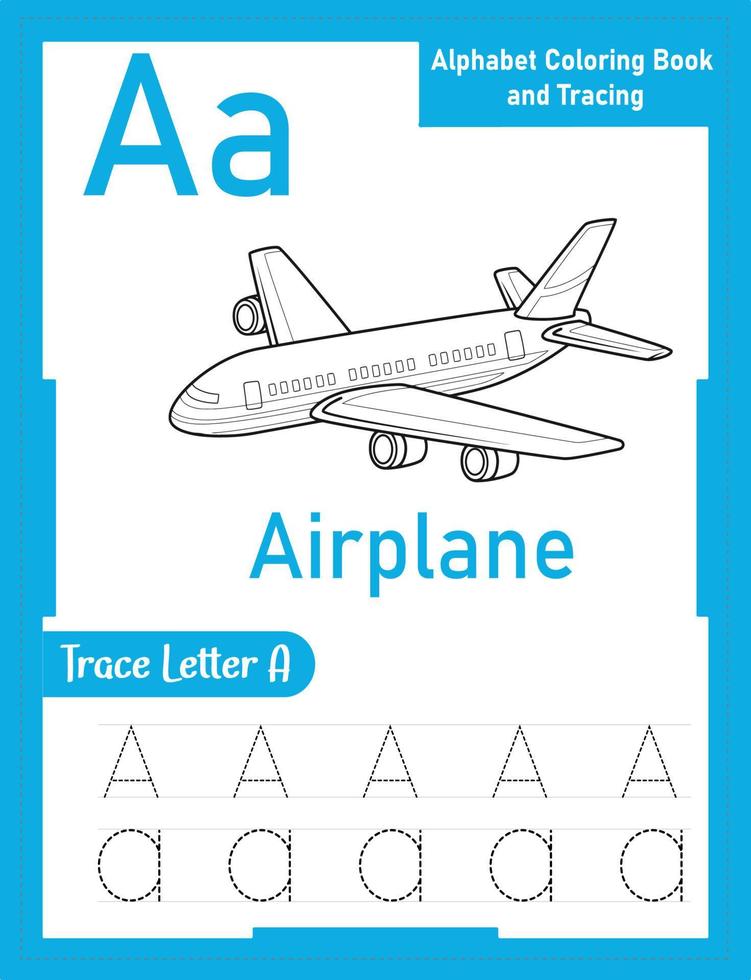 hoja de trabajo de rastreo de letras del alfabeto para niños vector