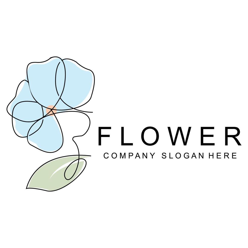 diseño de logotipo floral, icono de línea de estilo de ilustración vectorial ilustraciones abstractas vector