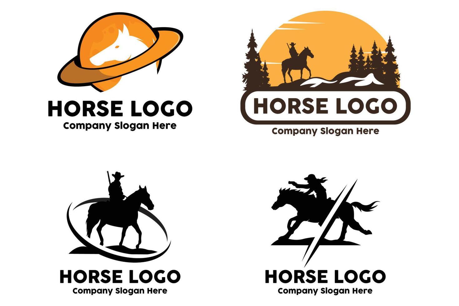 vector de logotipo de caballo, evento deportivo mundial, carreras de velocidad, ilustración de diseño animal