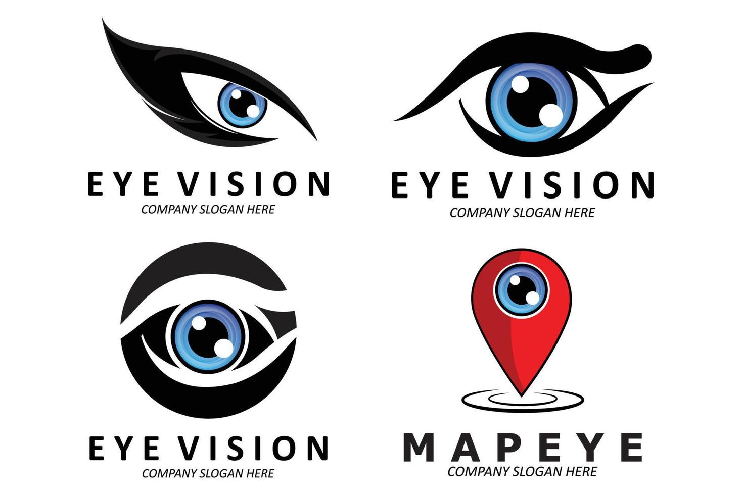 Eyes Logo Design, Vision of the World, vector illustration of organs