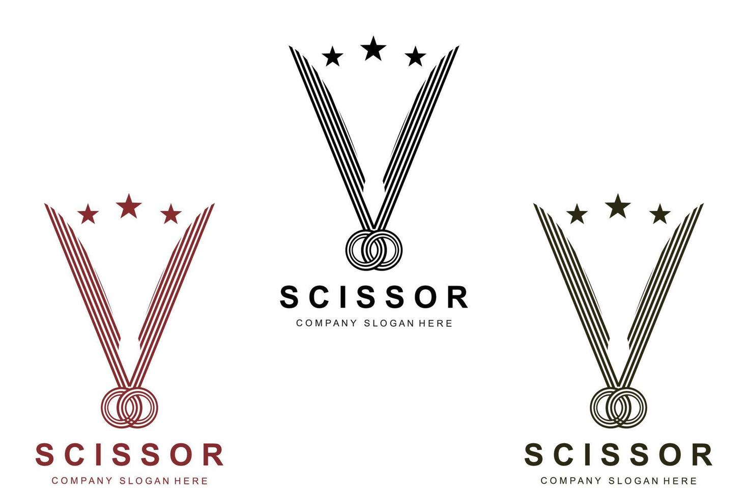 Barber tool scissors logo icon background symbol vector