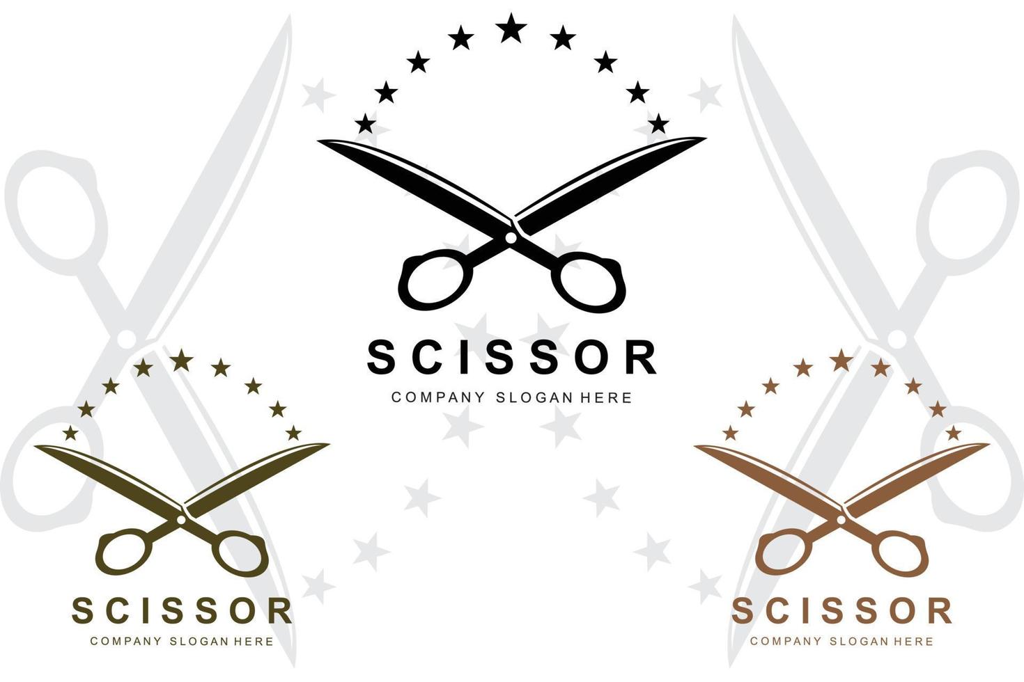 Barber tool scissors logo icon background symbol vector