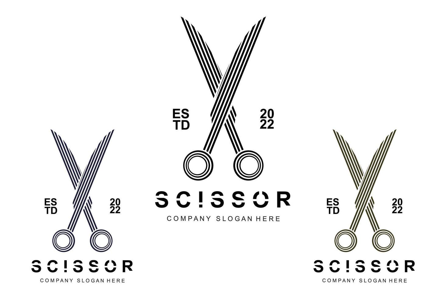 Barber tool scissors logo icon background symbol vector