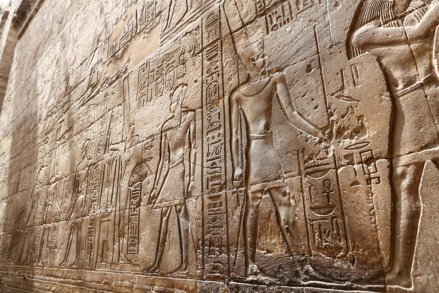 Egyptian Hieroglyphs in Luxor Temple, Luxor, Egypt photo