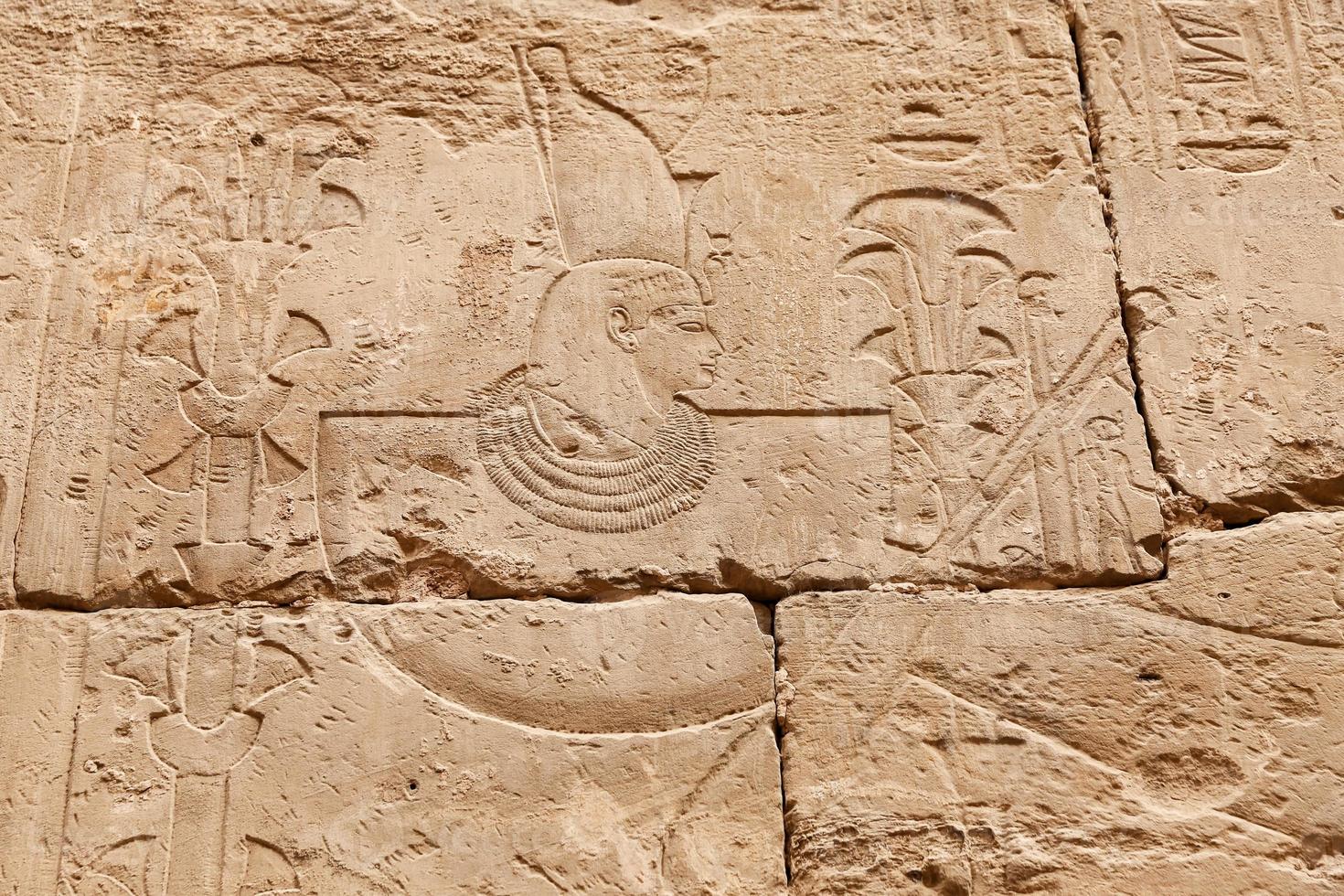 Hieroglyphics in Karnak Temple, Luxor, Egypt photo