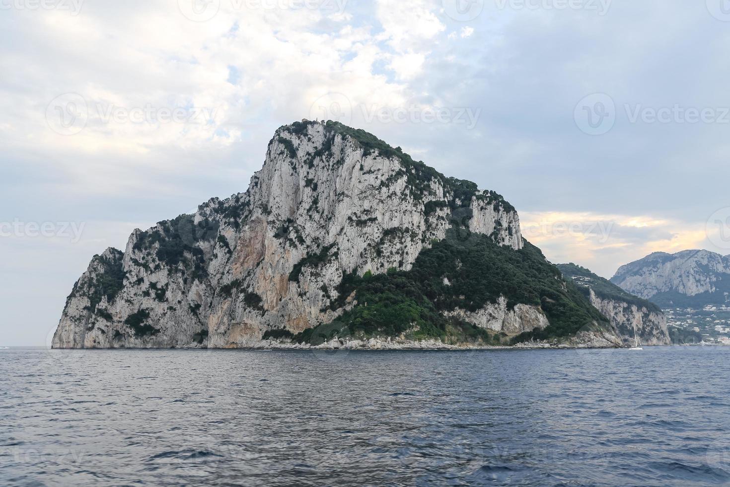 Cliff in Capri Island in Naples, Italy photo