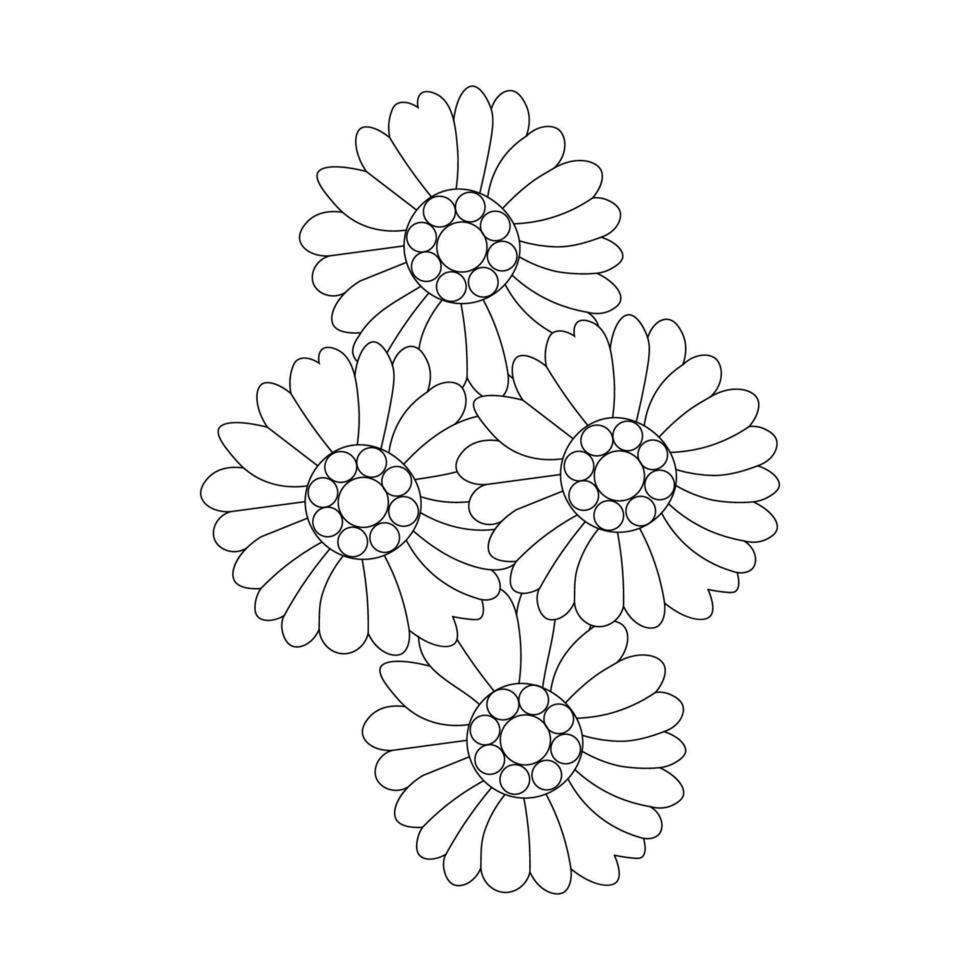 antistress coloring book for children and adults with decorative element of doodle doodle flower coloring page vector