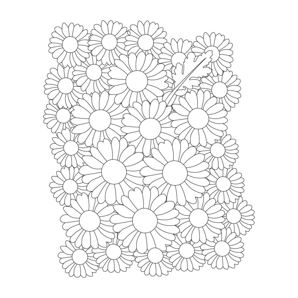 antistress coloring book for children and adults with decorative element of doodle doodle flower coloring page vector