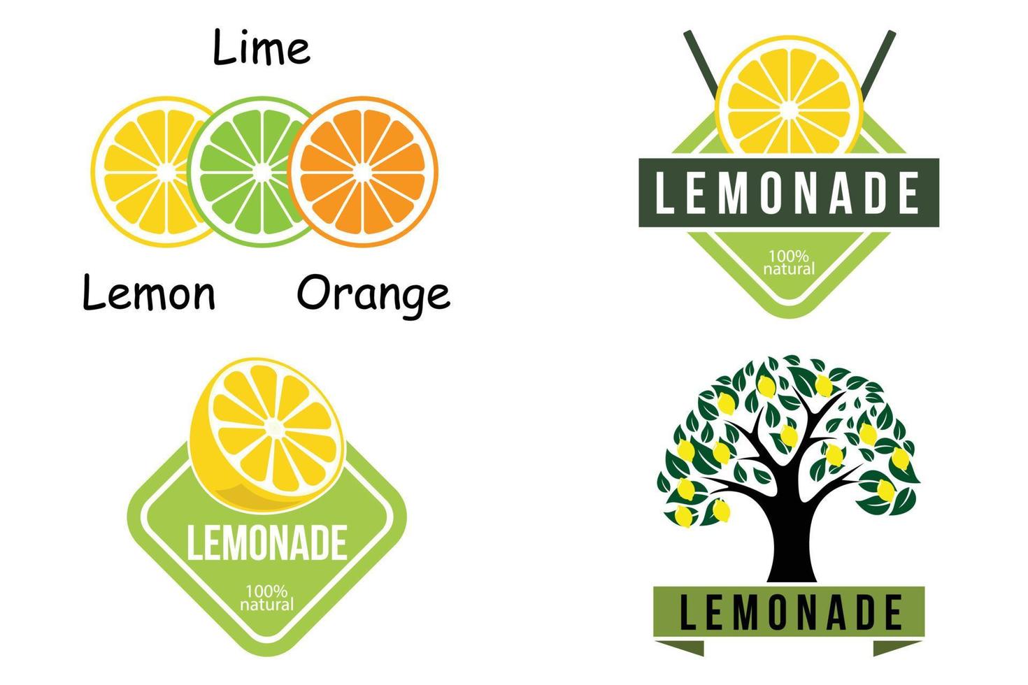 diseño de papel tapiz vectorial logotipo de planta de fruta de limón con vitamina c, amarillo, en el jardín y el mercado vector