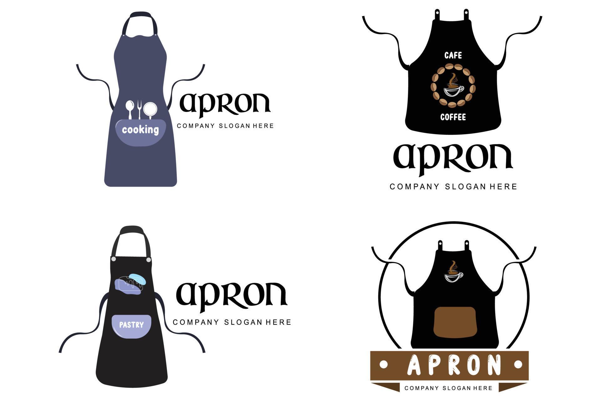 Chef Protective Clothing Apron Logo Vector, Sticker Illustration Design