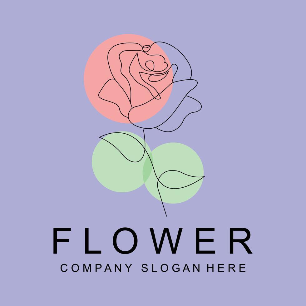 Floral Logo Design, Vector Illustration Style Line Icon Abstract artwork