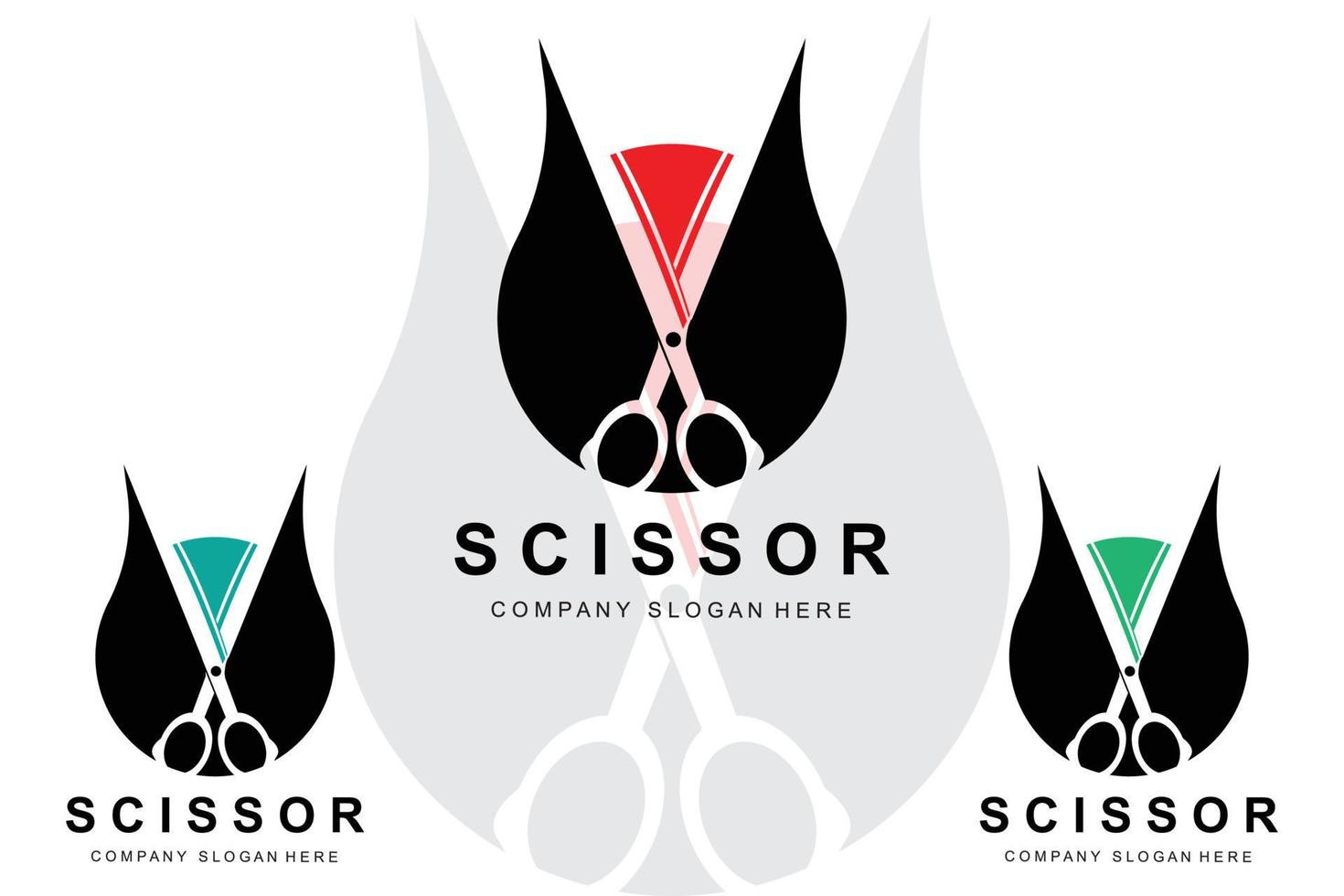 Barber tool scissors logo icon background symbol vector