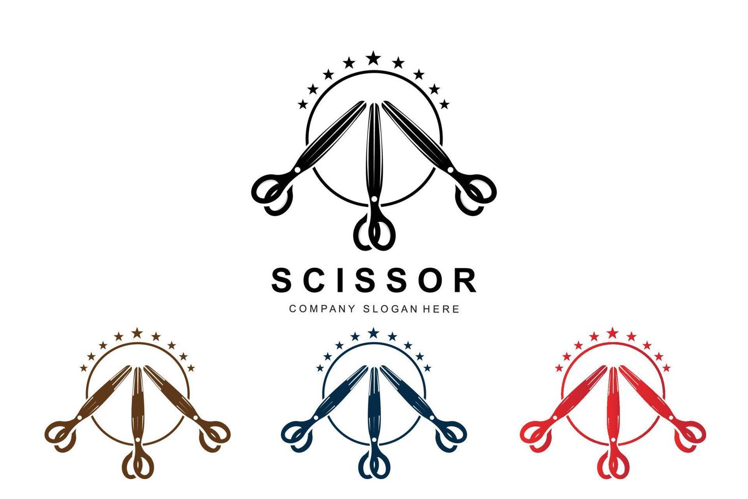 Barber tool scissors logo icon background symbol vector
