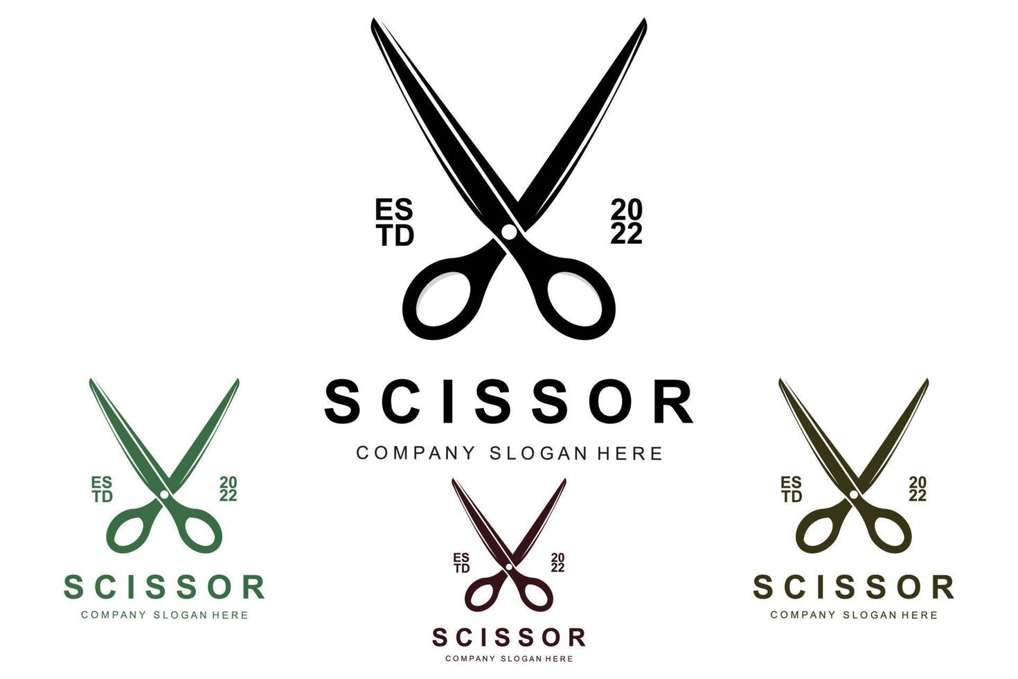 Barber tool scissors logo icon background symbol vector