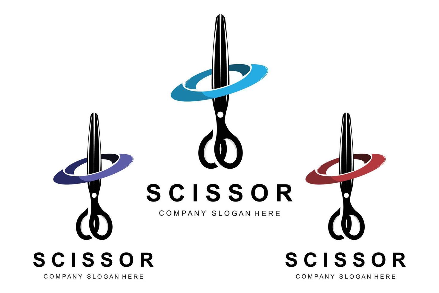 Barber tool scissors logo icon background symbol vector