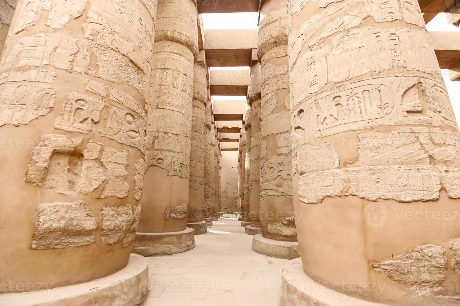 Columns in Hypostyle Hall of Karnak Temple, Luxor, Egypt photo