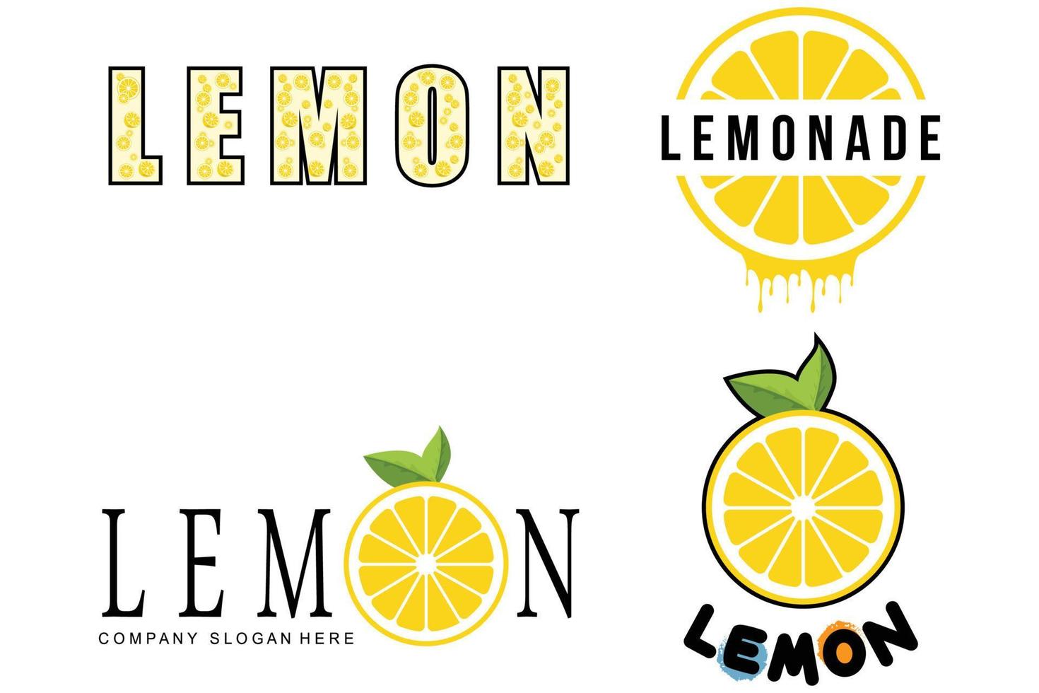 vector wallpaper design lemon fruit plant logo with vitamin c, yellow, in the garden and market