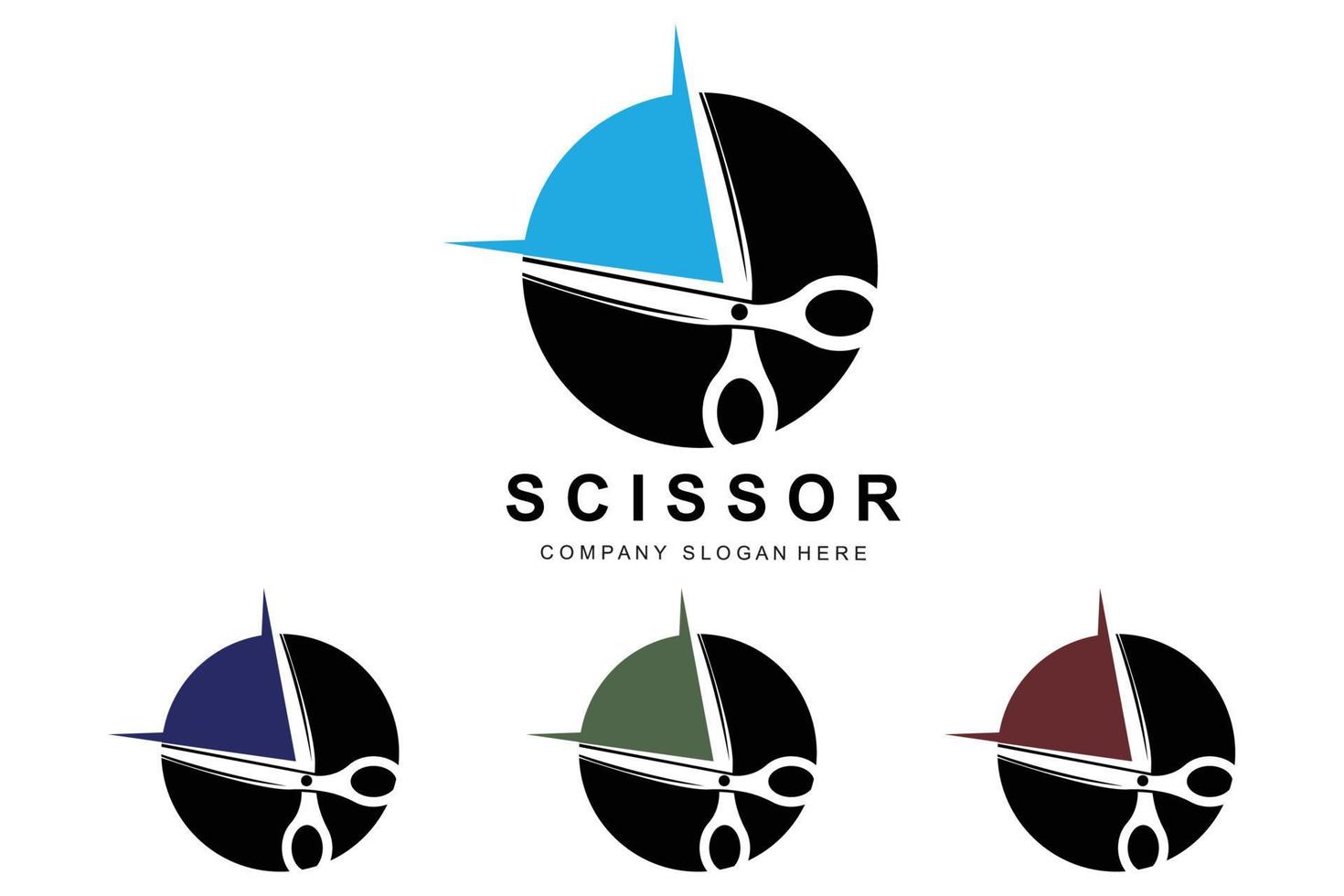 Barber tool scissors logo icon background symbol vector