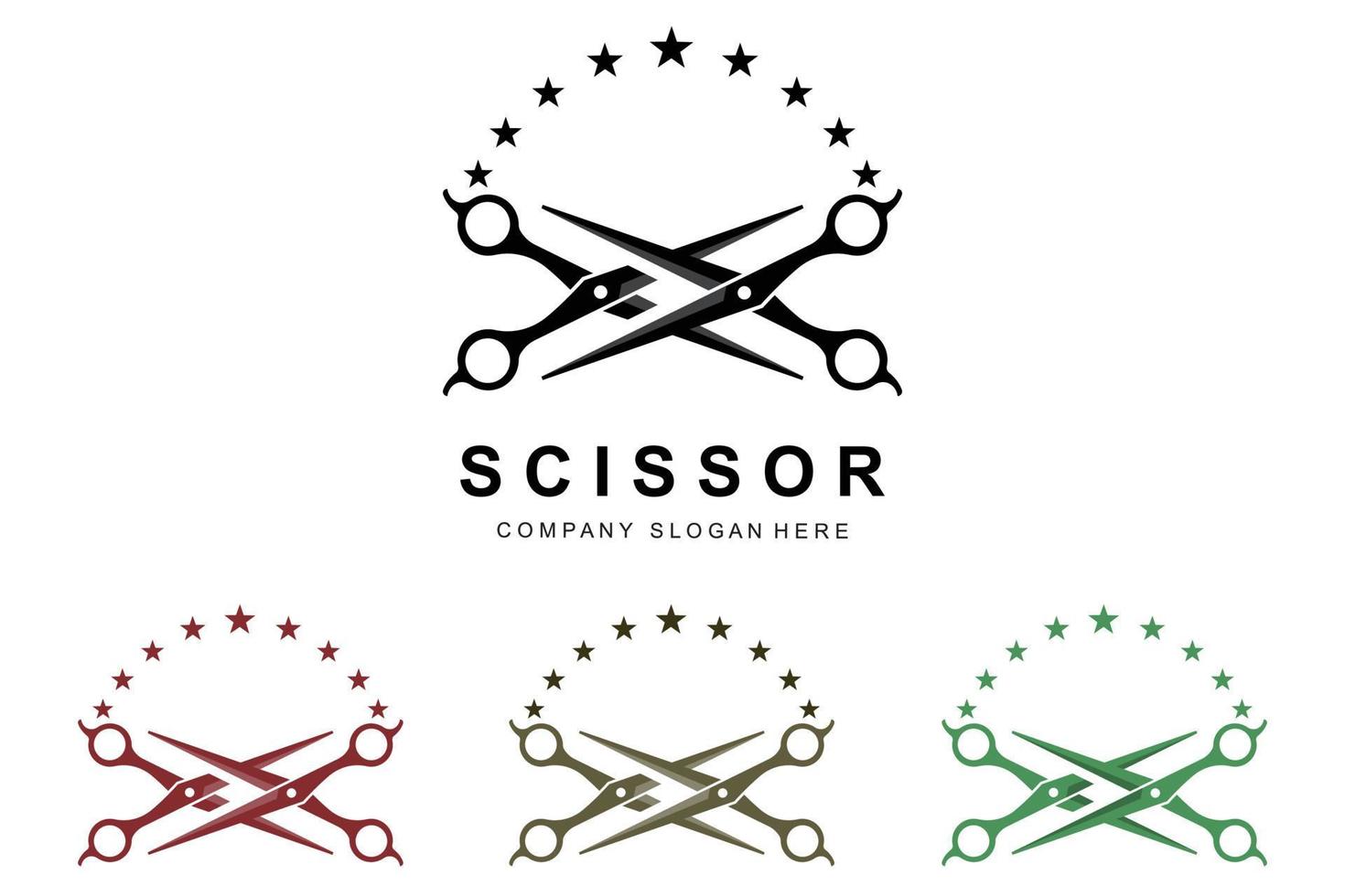 Barber tool scissors logo icon background symbol vector