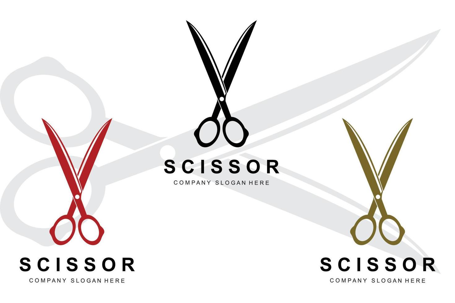 Barber tool scissors logo icon background symbol vector