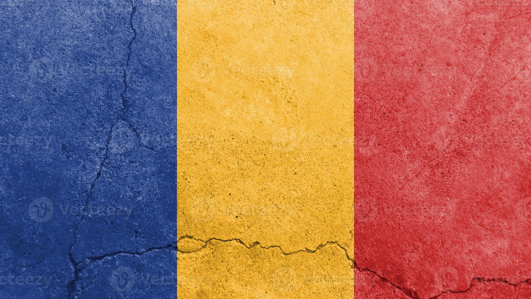 Moldova flag. Moldova flag on cracked cement wall photo