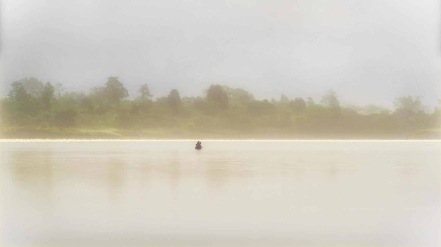 Fishing on Boat in Nature photo