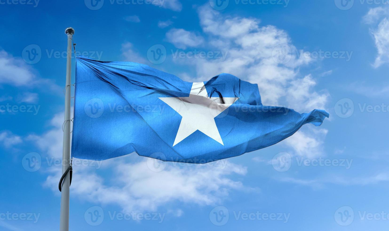 3D-Illustration of a Somalia flag - realistic waving fabric flag. photo