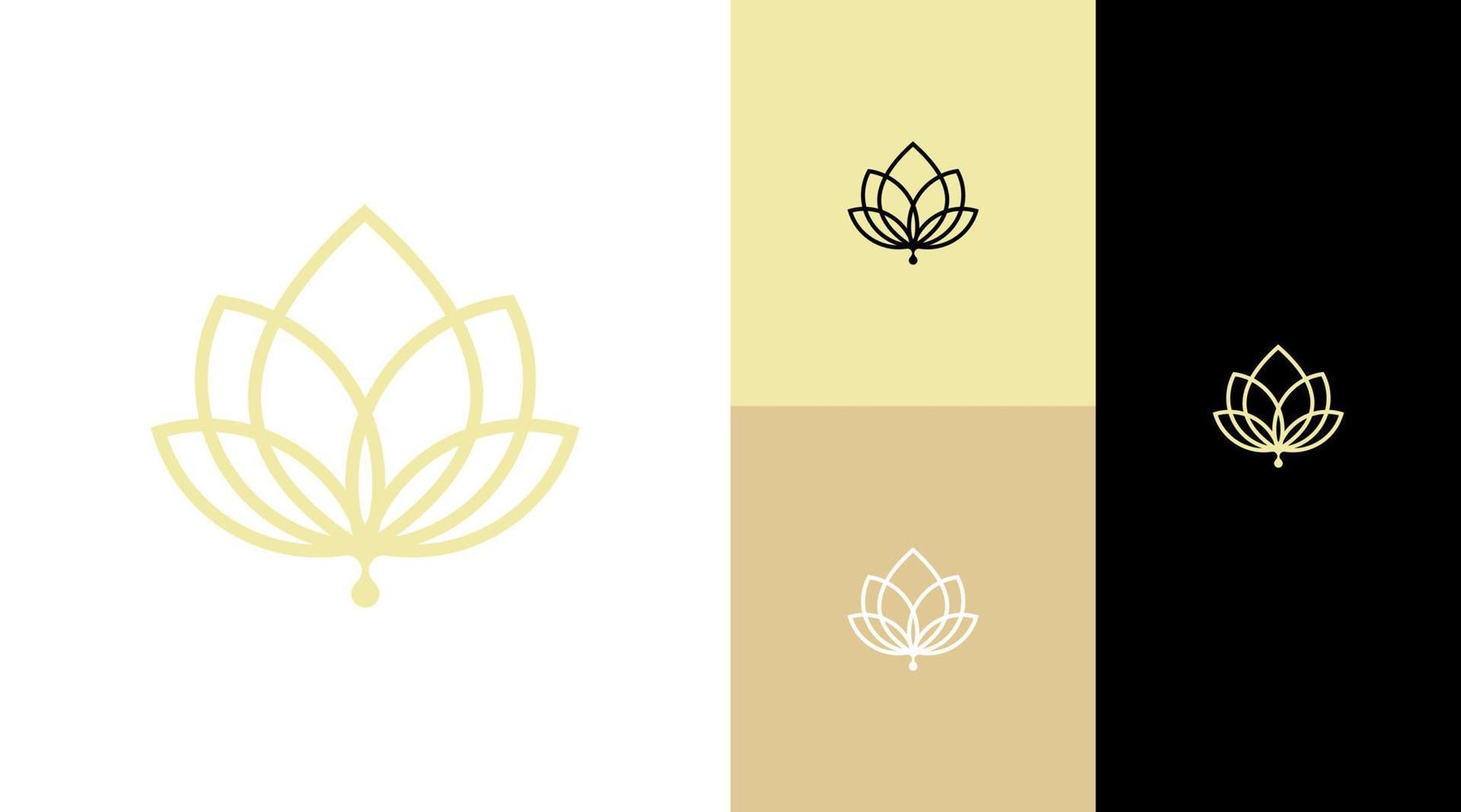 Pastel Flower Line Logo Design Concept vector