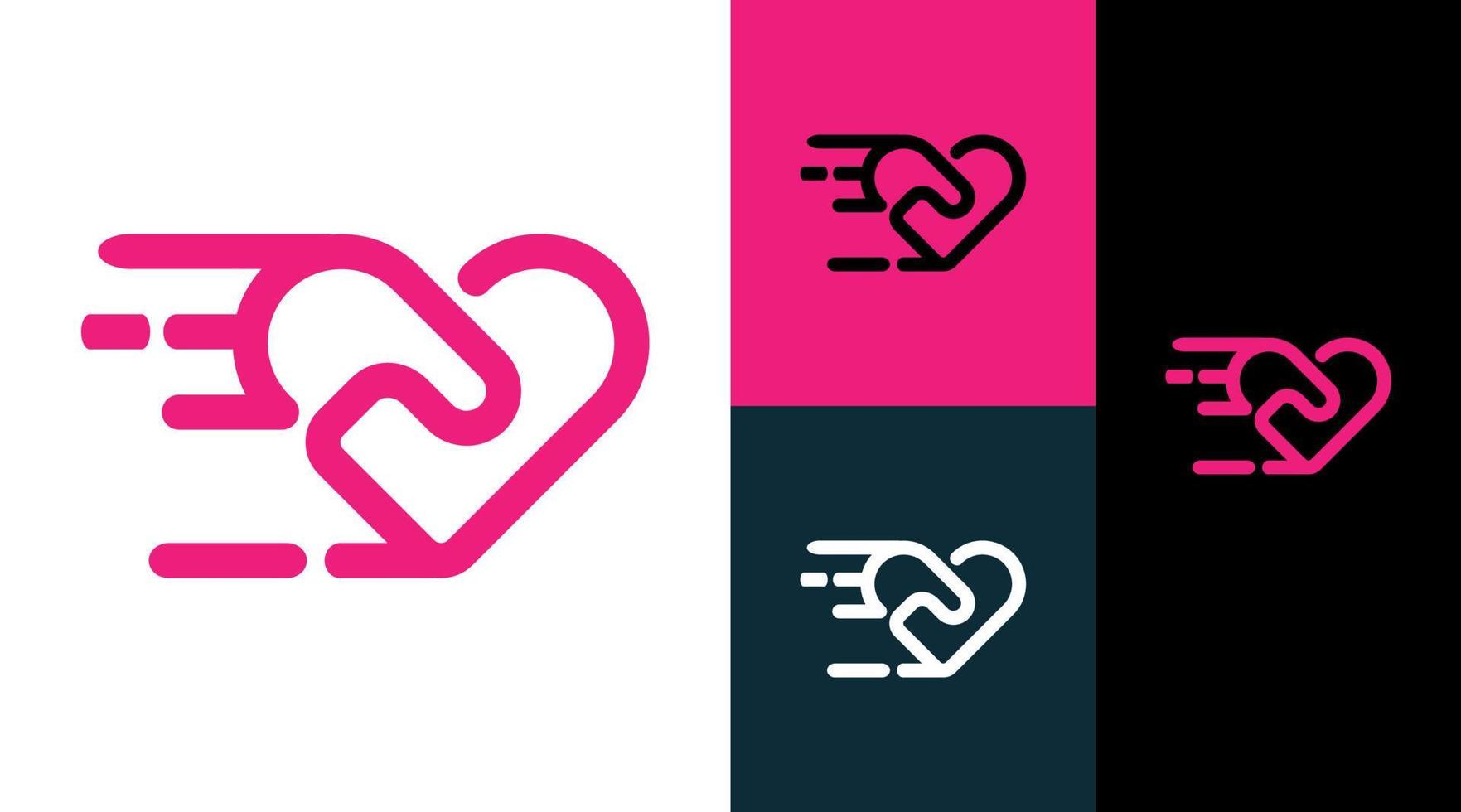 Love Line Fast Move Business Company Logo Design Concept vector