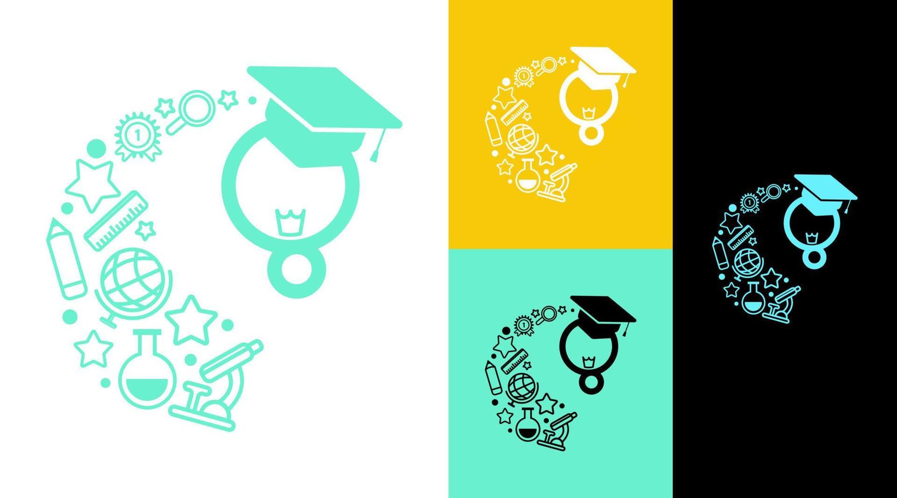 icono de educación diseño de logotipo de comunidad estudiantil vector