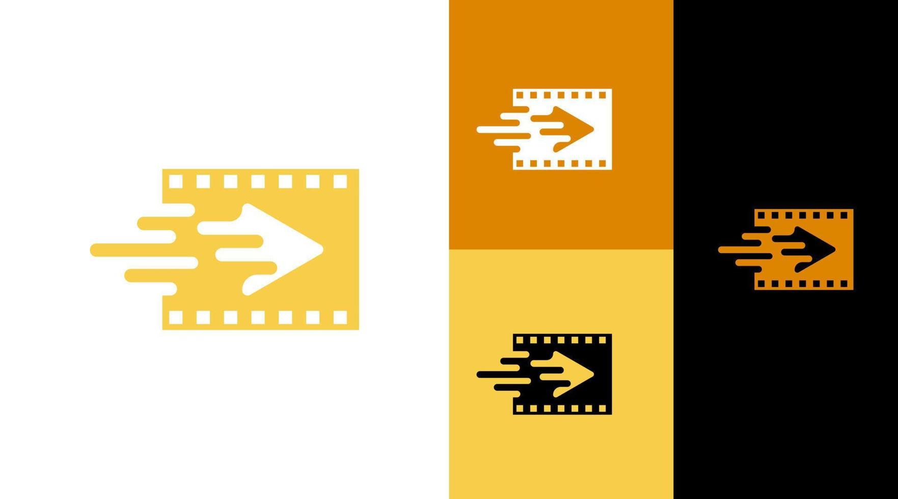 Play Button Video Editor Reel Application Icon Logo Design Concept vector