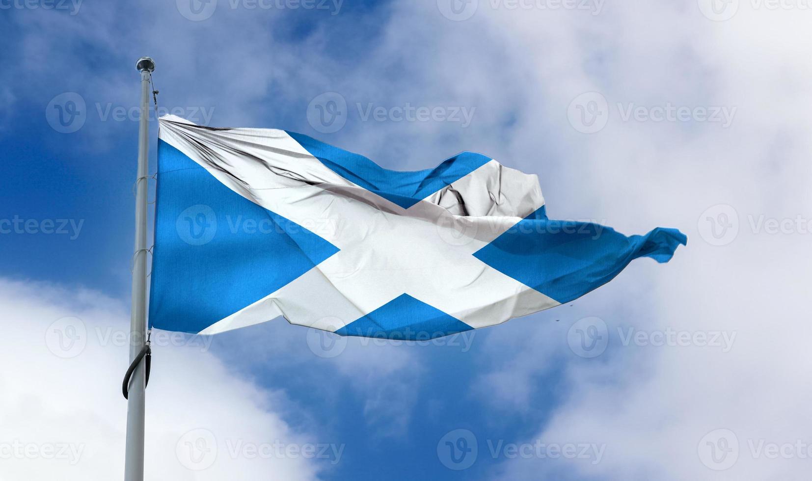 Scotland flag - realistic waving fabric flag. photo