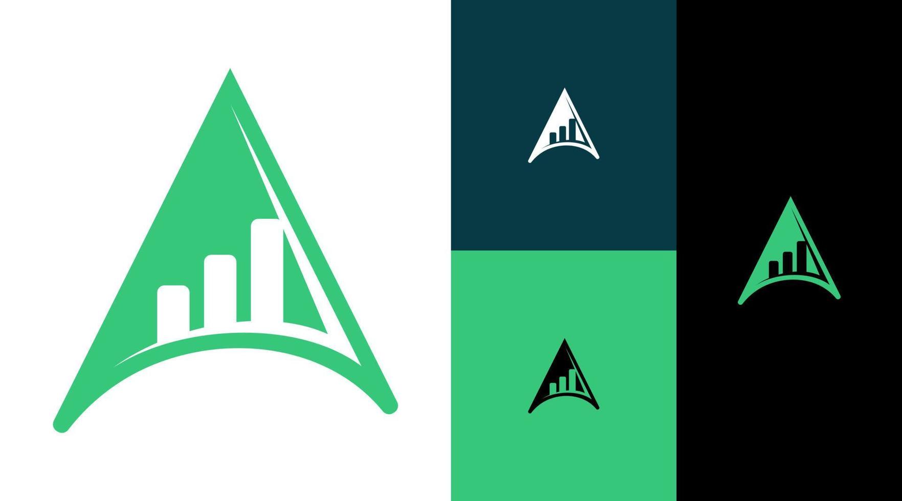 concepto de diseño de logotipo de empresa de negocio de estadística de triángulo vector