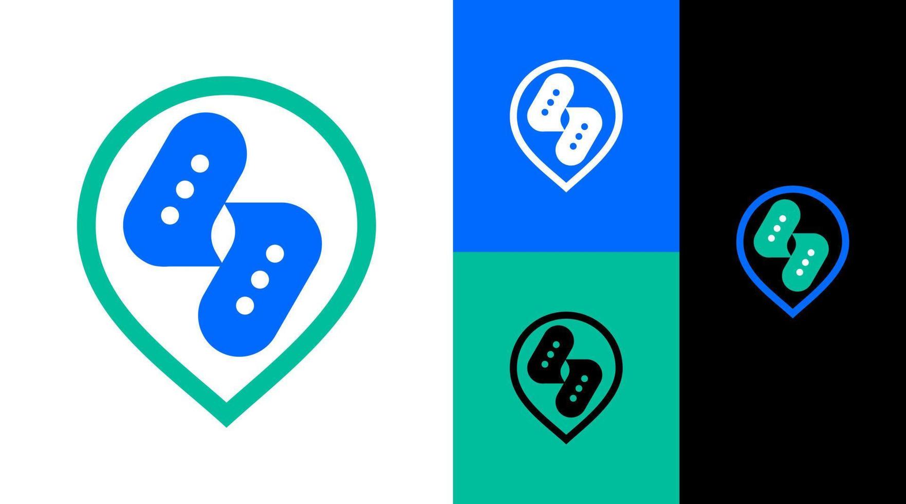 Bubble Chat with Location Application Icon Logo Design Concept vector
