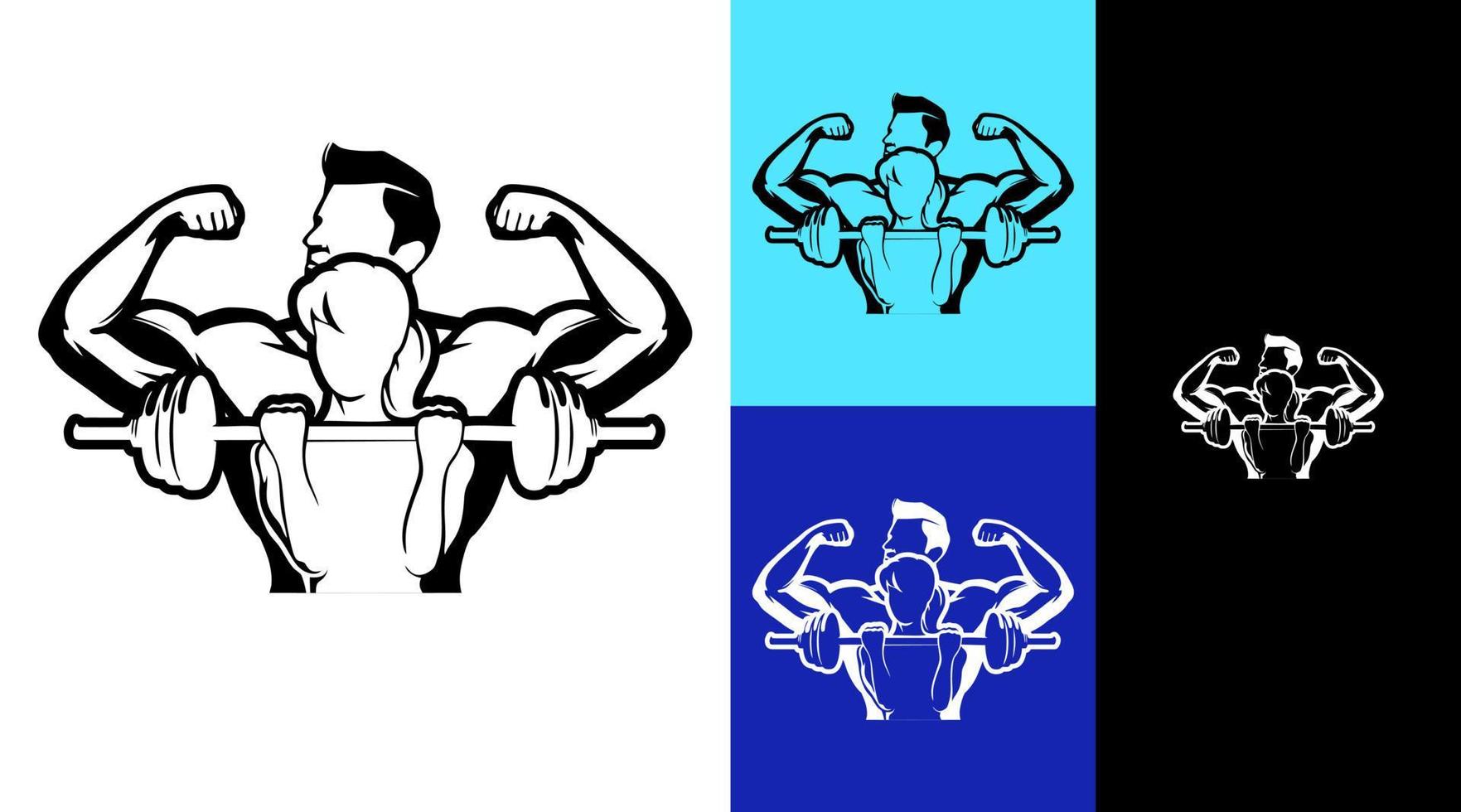 hombres y mujeres fitness gimnasio deporte empresa logotipo diseño vector