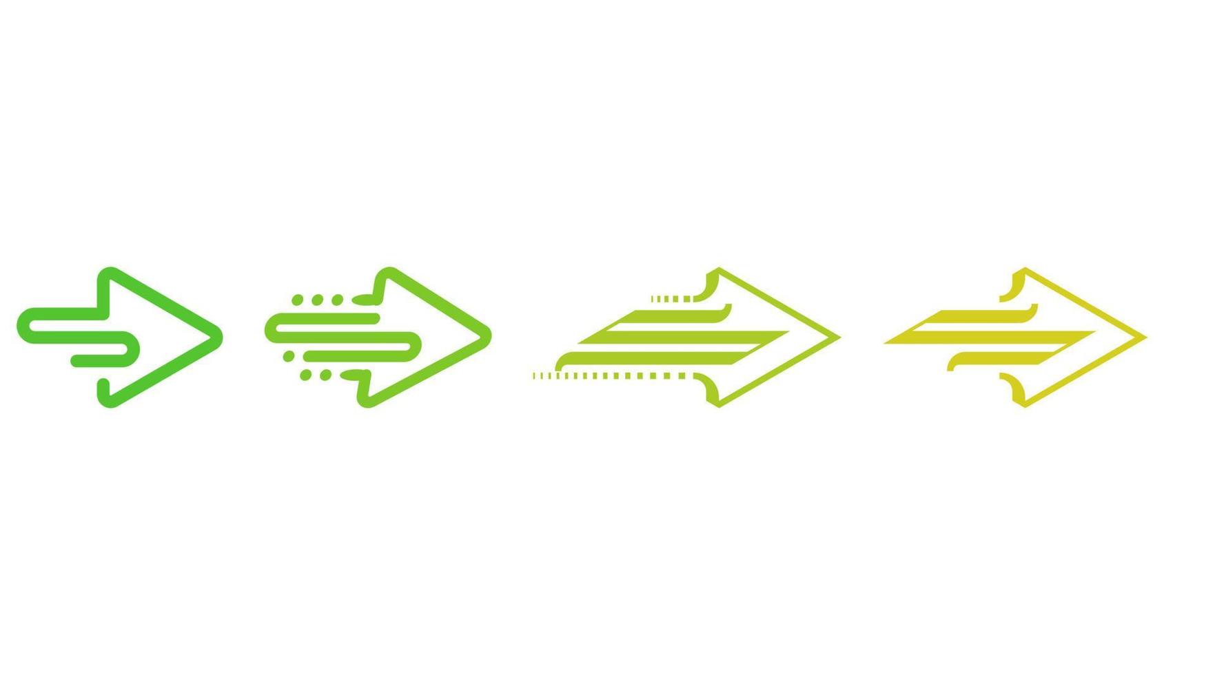 s monograma flecha velocidad rápida movimiento conjunto colección logotipo diseño concepto vector