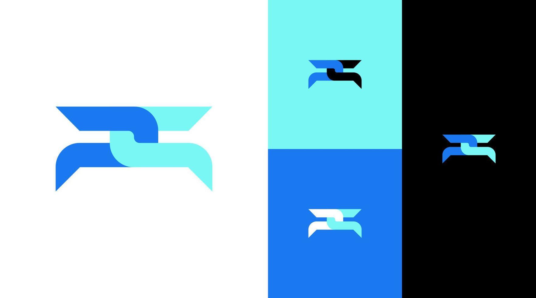 concepto de diseño de logotipo de empresa de monograma ps vector