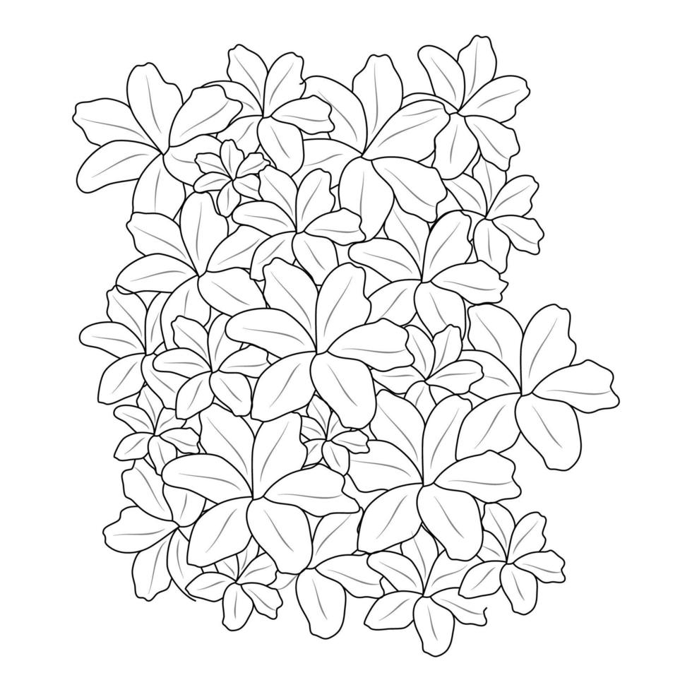 floral coloring page elements freehand sketch drawing for adult antistress coloring book vector